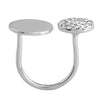Women's Rhinestone Open Adjustable Flat Finger Ring With Creative Full Diamond Design