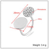 Women's Rhinestone Open Adjustable Flat Finger Ring With Creative Full Diamond Design