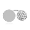 Women's Rhinestone Open Adjustable Flat Finger Ring With Creative Full Diamond Design