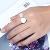 Women's Rhinestone Open Adjustable Flat Finger Ring With Creative Full Diamond Design