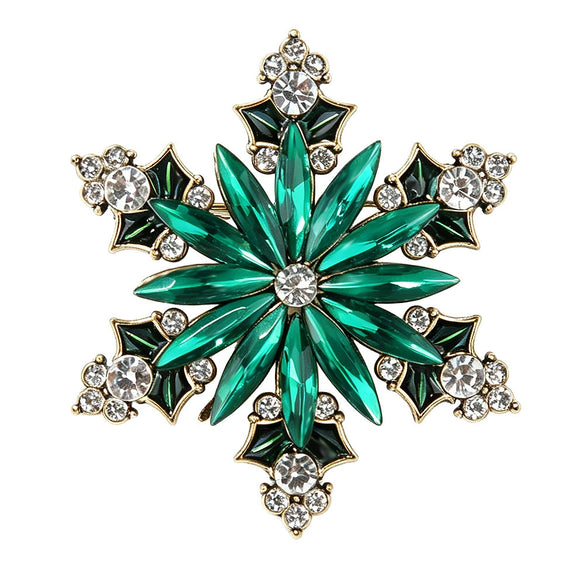 Women's Rhinestone Snowflake Brooch In Zinc Alloy Festive Decorative Corsage For Sweaters And Dresses