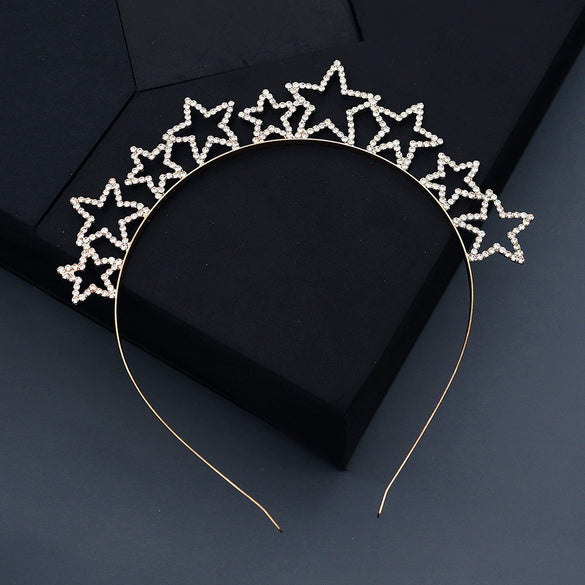 Women's Rhinestone Star Headband Diamond Design