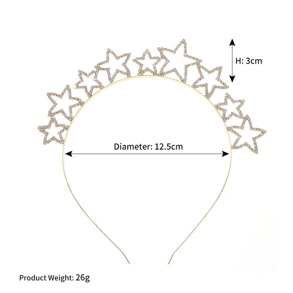 Women's Rhinestone Star Headband Diamond Design