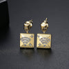 Women's Rhombus Copper Earrings With Zircon Inlay And Electroplated Finish Fashion Jewelry