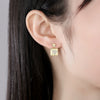 Women's Rhombus Copper Earrings With Zircon Inlay And Electroplated Finish Fashion Jewelry