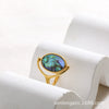 Women's Ring Copper With Real 18K Gold Electroplated Natural Abalone Shell