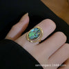 Women's Ring Copper With Real 18K Gold Electroplated Natural Abalone Shell