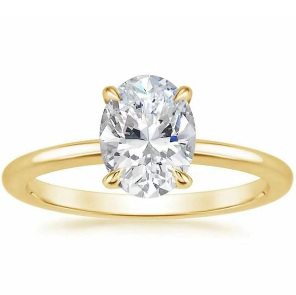 Women's Ring Diecast Zircon Oval Geometric Electroplating Style