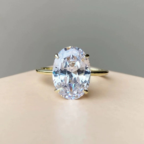 Women's Ring Diecast Zircon Oval Geometric Electroplating Style