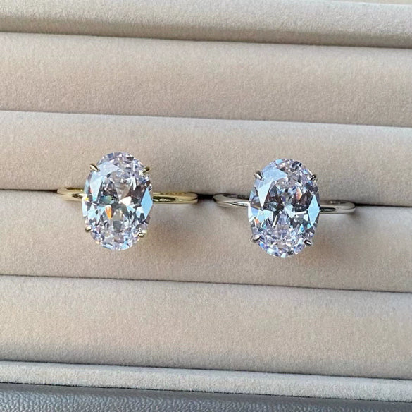 Women's Ring Diecast Zircon Oval Geometric Electroplating Style