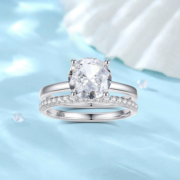 Women's Ring Jewelry 925 Silver High Sense Geometric Electroplating Diamond