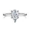 Women's Ring S925 Sterling Silver Geometric Style Flower Cut Square Water Drops Snowflake Zircon Electroplated
