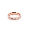 Women's Rose Gold Electroplated Stainless Steel Fashion Ring With Rhinestone Accent For Index Finger