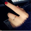 Women's Rose Gold Plated Stainless Steel Geometric Ring With Pearlescent Finish Wedding Engagement Jewelry Gift