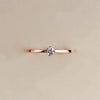 Women's Rose Gold Plated Stainless Steel Geometric Ring With Pearlescent Finish Wedding Engagement Jewelry Gift