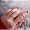 Women's Rose Gold Plated Stainless Steel Geometric Ring With Pearlescent Finish Wedding Engagement Jewelry Gift