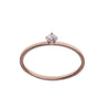 Women's Rose Gold Plated Stainless Steel Geometric Ring With Pearlescent Finish Wedding Engagement Jewelry Gift