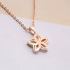 Women's Rose Gold Tone Alloy Flower Jewelry Set With Zircon Inlay Necklace And Earrings Electroplated Bridal Style