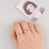 Women's Rose Plated Copper Open Ring With Geometric Design And Diamond Treatment