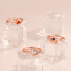 Women's Rose Plated Copper Open Ring With Geometric Design And Diamond Treatment