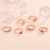 Women's Rose Plated Copper Open Ring With Geometric Design And Diamond Treatment