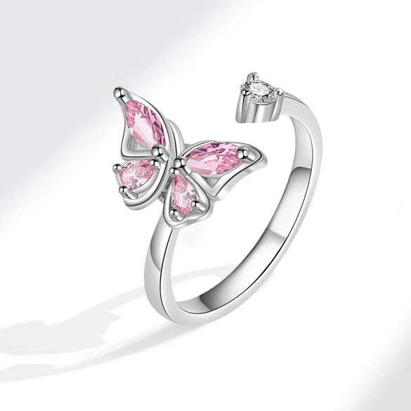 Women's Rotatable Butterfly Copper Ring