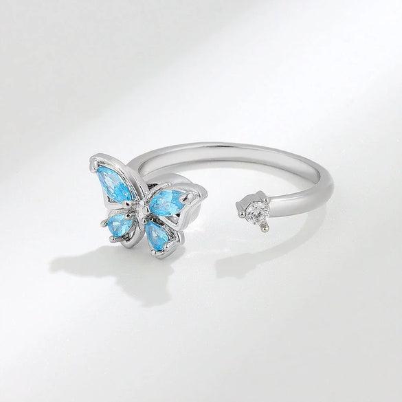 Women's Rotatable Butterfly Copper Ring