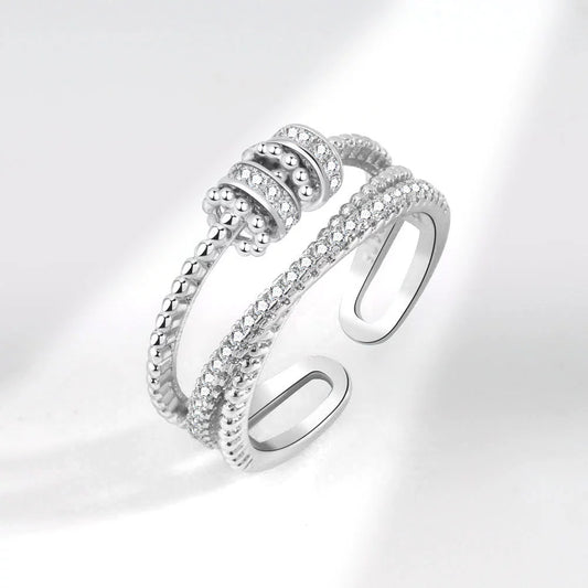 Women's Rotating Ring Copper Geometric Electroplated