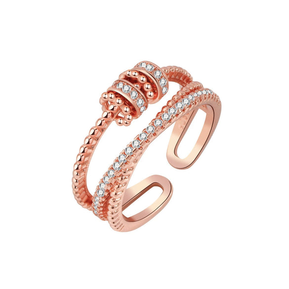Women's Rotating Ring Copper Geometric Electroplated