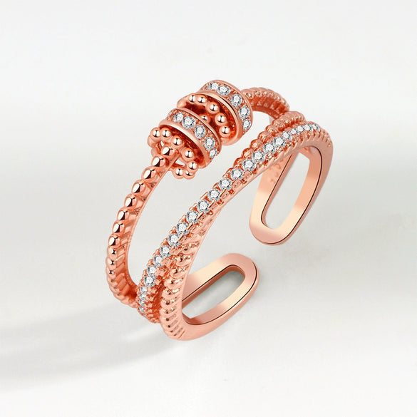 Women's Rotating Ring Copper Geometric Electroplated
