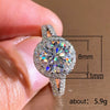Women's Round Bag Ring Fashion Geometric Style Copper Microinlaid Zircon