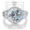 Women's Round Bag Three Rows Moissanite Ring 925 Silver With Geometric Design Electroplated