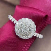 Women's Round Copper Geometric Zircon Inlaid Ring