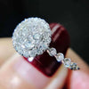 Women's Round Copper Geometric Zircon Inlaid Ring