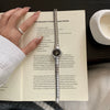Women's Round Dial Watch With Snake Bone Chain Stainless Steel Buckle Alloy Strap Metal Case