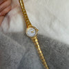 Women's Round Dial Watch With Snake Bone Chain Stainless Steel Buckle Alloy Strap Metal Case