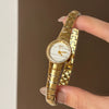 Women's Round Dial Watch With Snake Bone Chain Stainless Steel Buckle Alloy Strap Metal Case