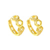 Women's Round Frosted Hollow Copper Earrings With Electroplated Finish For Wholesale Jewelry Collections