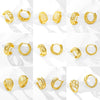 Women's Round Frosted Hollow Copper Earrings With Electroplated Finish For Wholesale Jewelry Collections