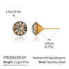 Women's Round Geometric Earrings With Colorful Glass Crystals Stainless Steel With 18K Gold Pvd Plating Minimalist Style