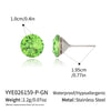 Women's Round Geometric Earrings With Colorful Glass Crystals Stainless Steel With 18K Gold Pvd Plating Minimalist Style