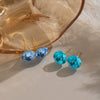 Women's Round Geometric Earrings With Colorful Glass Crystals Stainless Steel With 18K Gold Pvd Plating Minimalist Style