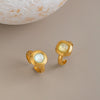 Women's Round Geometric Open Ring In Gold Plated Stainless Steel Unique Lightweight Fashion Jewelry Accessory
