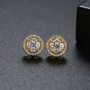 Women's Round Geometric Zircon Earrings In Electroplated Copper Simple Fashion Stud Earrings