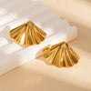 Women's Round Hoop And Bow Tie Stainless Steel Earrings With Electroplating Non Fading Geometric And Personalized Style