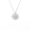 Women's Round Six Point Star Necklace In S925 Sterling Silver With Mixed Gem Pendant Electroplated Clavicle Chain Light Luxury Jewelry