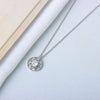Women's Round Six Point Star Necklace In S925 Sterling Silver With Mixed Gem Pendant Electroplated Clavicle Chain Light Luxury Jewelry