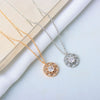 Women's Round Six Point Star Necklace In S925 Sterling Silver With Mixed Gem Pendant Electroplated Clavicle Chain Light Luxury Jewelry