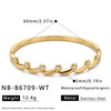Women's Round Stainless Steel Bracelet With Zircon Inlay Simple Fashionable Design And Colorfast Gold Plated Finish