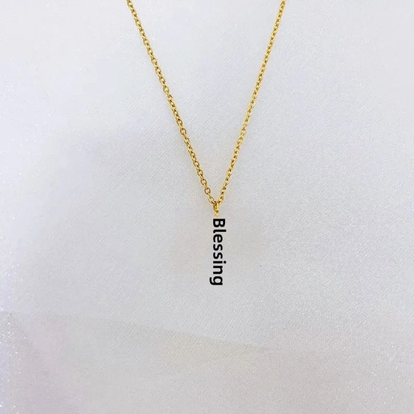 Women's Round Titanium Steel Collarbone Chain With Fortune Pendant And Geometric Pattern Simple Fashion Nonfading Necklace